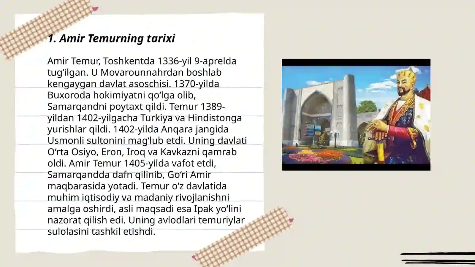 Xafizova Umedaning O’zbekistoning eng yangi tarixi dan tayorlagan taqdimoti 3