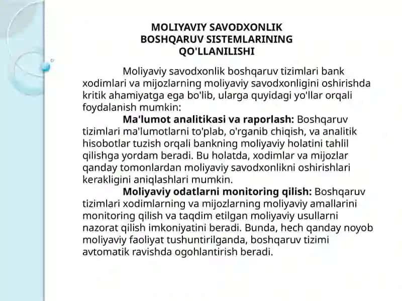 Moliyaviy savodxonlik boshqaruv sistemlari 3