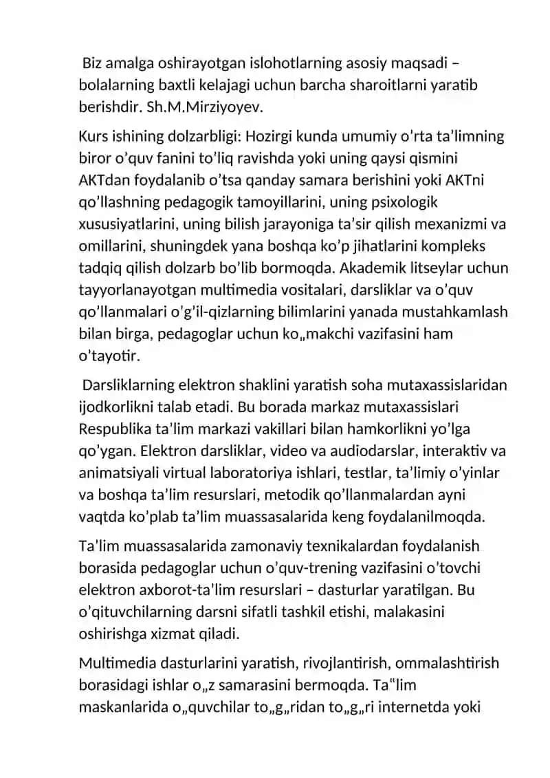 O’QITISHNI KOMPYUTERLASHTIRISH. ELEKTRON DARSLIKLAR VA ULARNI YARATISH TAMOYILLARI 3