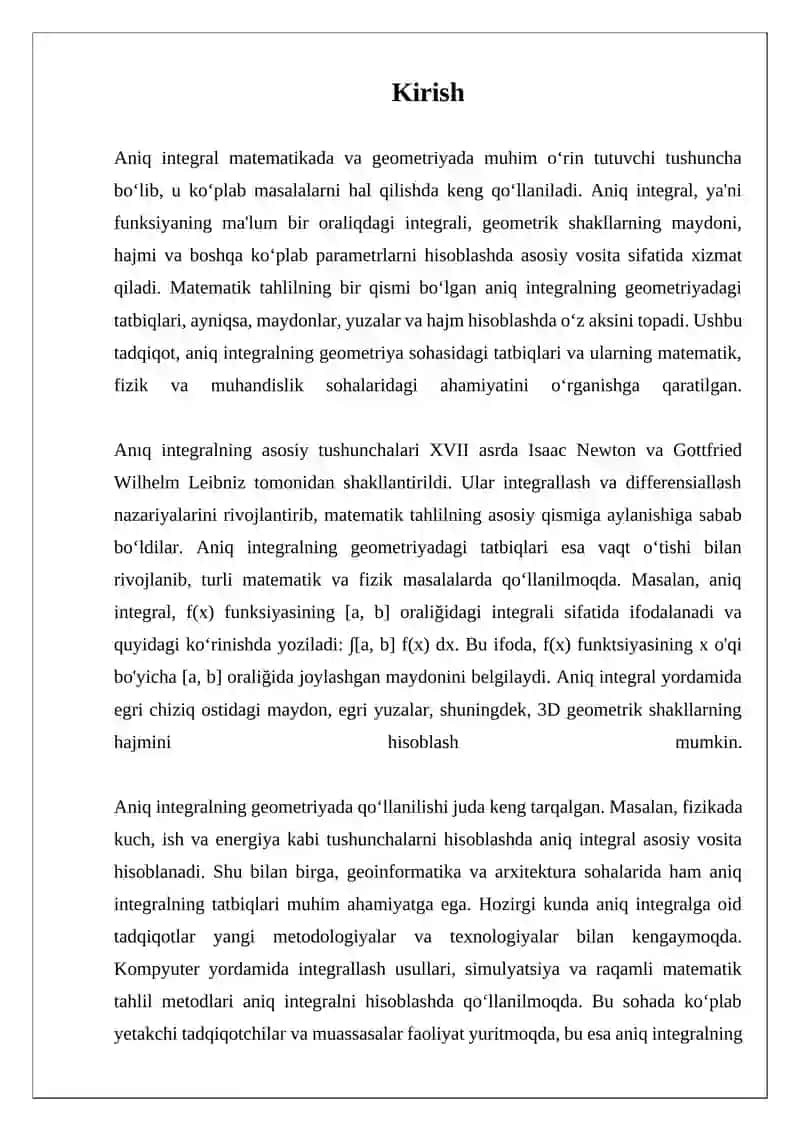 ANIQ INTEGRALNING GIOMETRIK TATBIQLARI 3