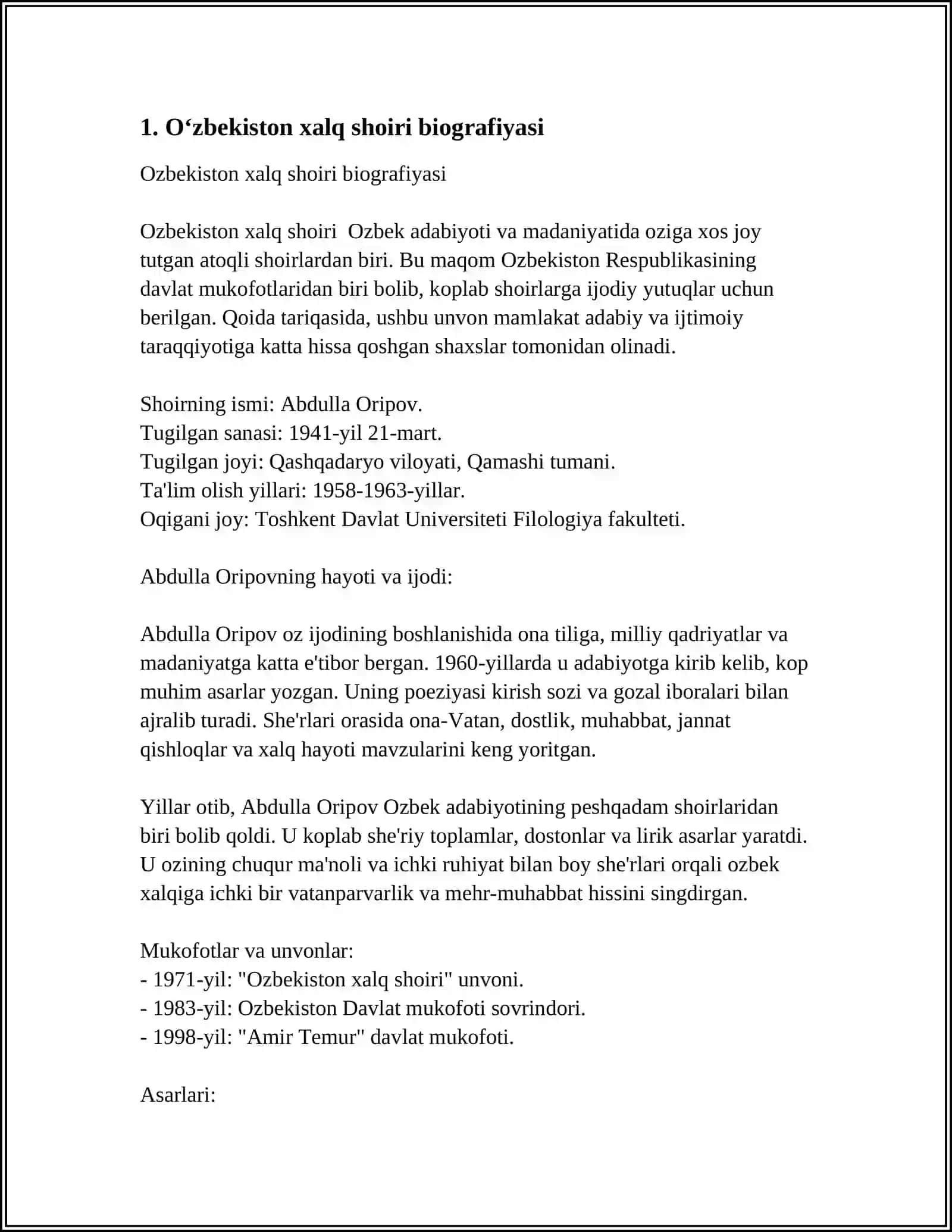 Ozbekiston xalq shoiri biografiyasi 3