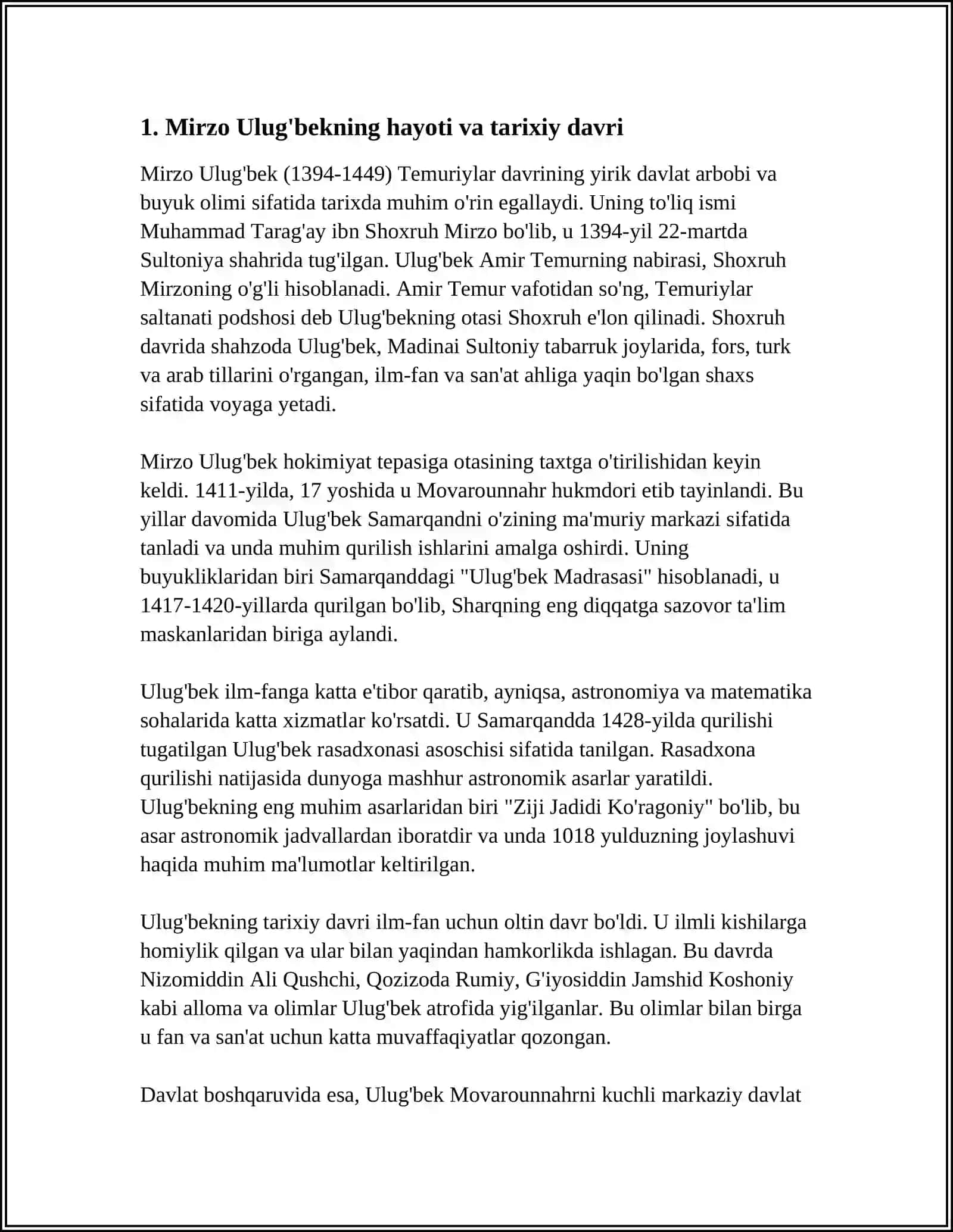 MIRZO ULUG'BEK-DAVLAT ARBOBI VA BUYUK OLIM 3
