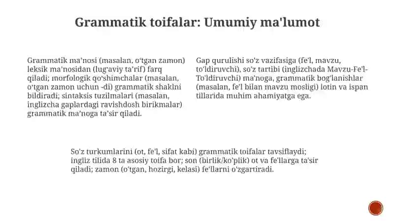Grammatik toifalar 3