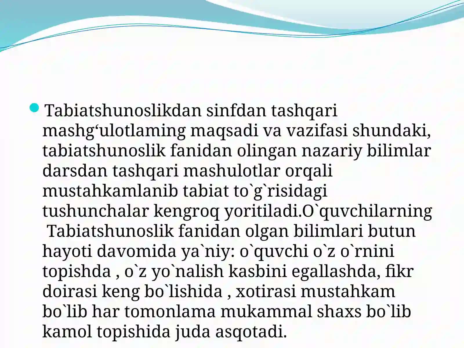 Tabiatshunoslikdan sinfdan tashqari mashg‘ulotlar 3