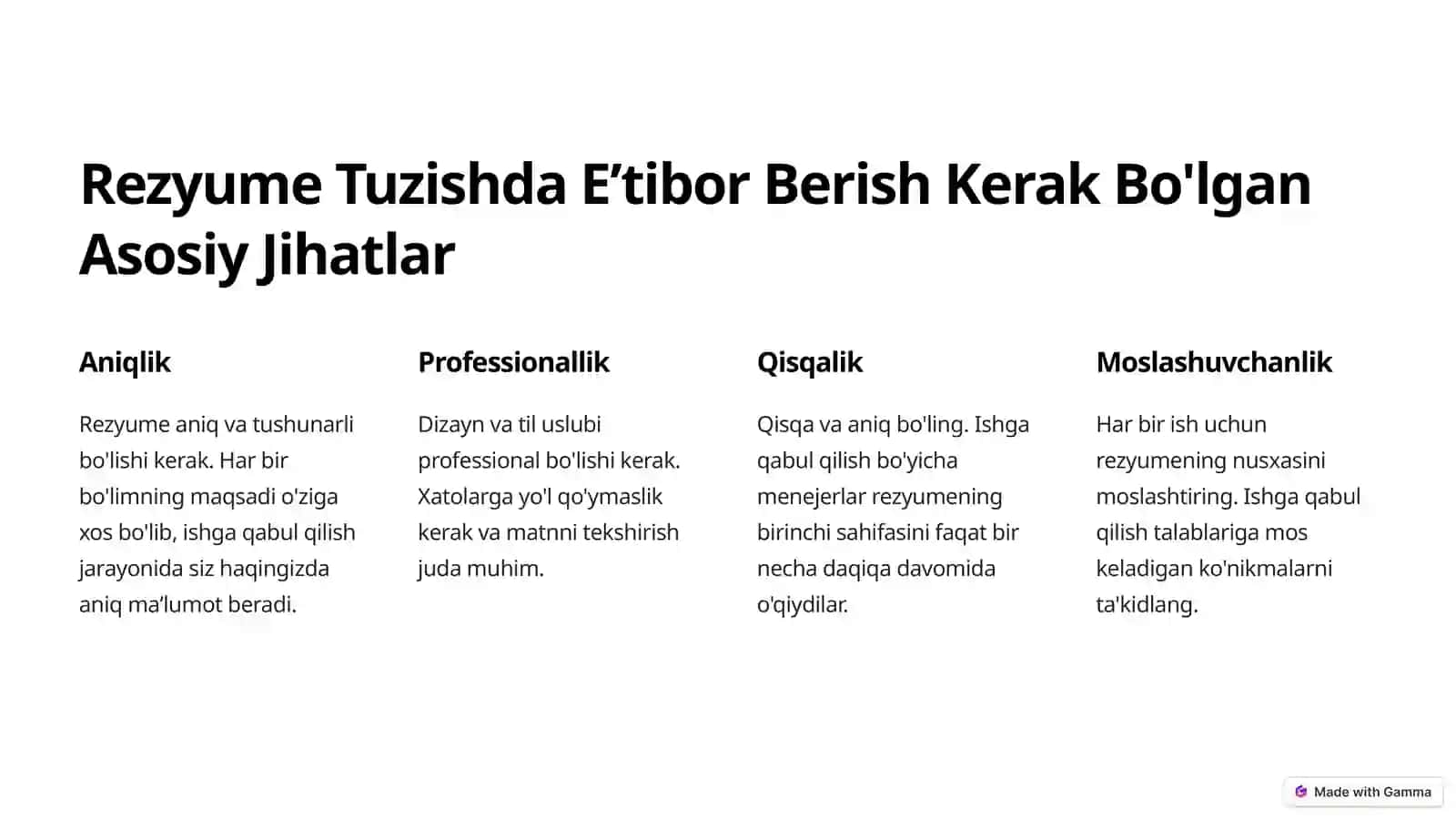 Taʼsirchan Rezyume va Shaxsiy Maʼlumotlar Tuzish: Muvaffaqiyatga Erishishning Kaliti 3