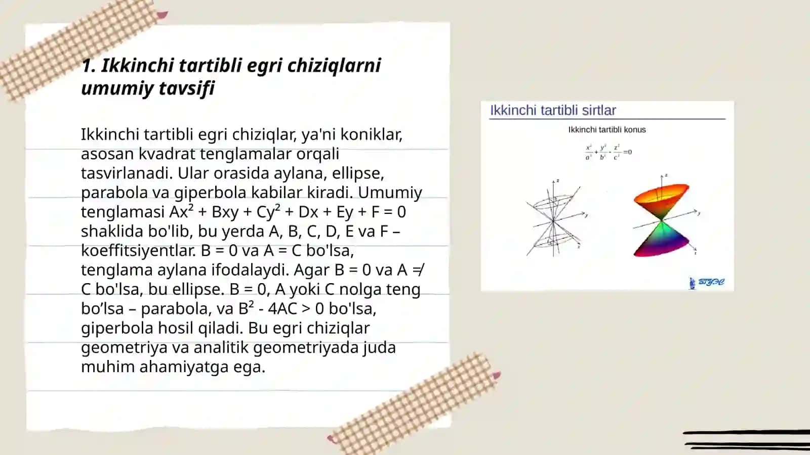 Ikkinchi tartibli egri chiziqlar 3