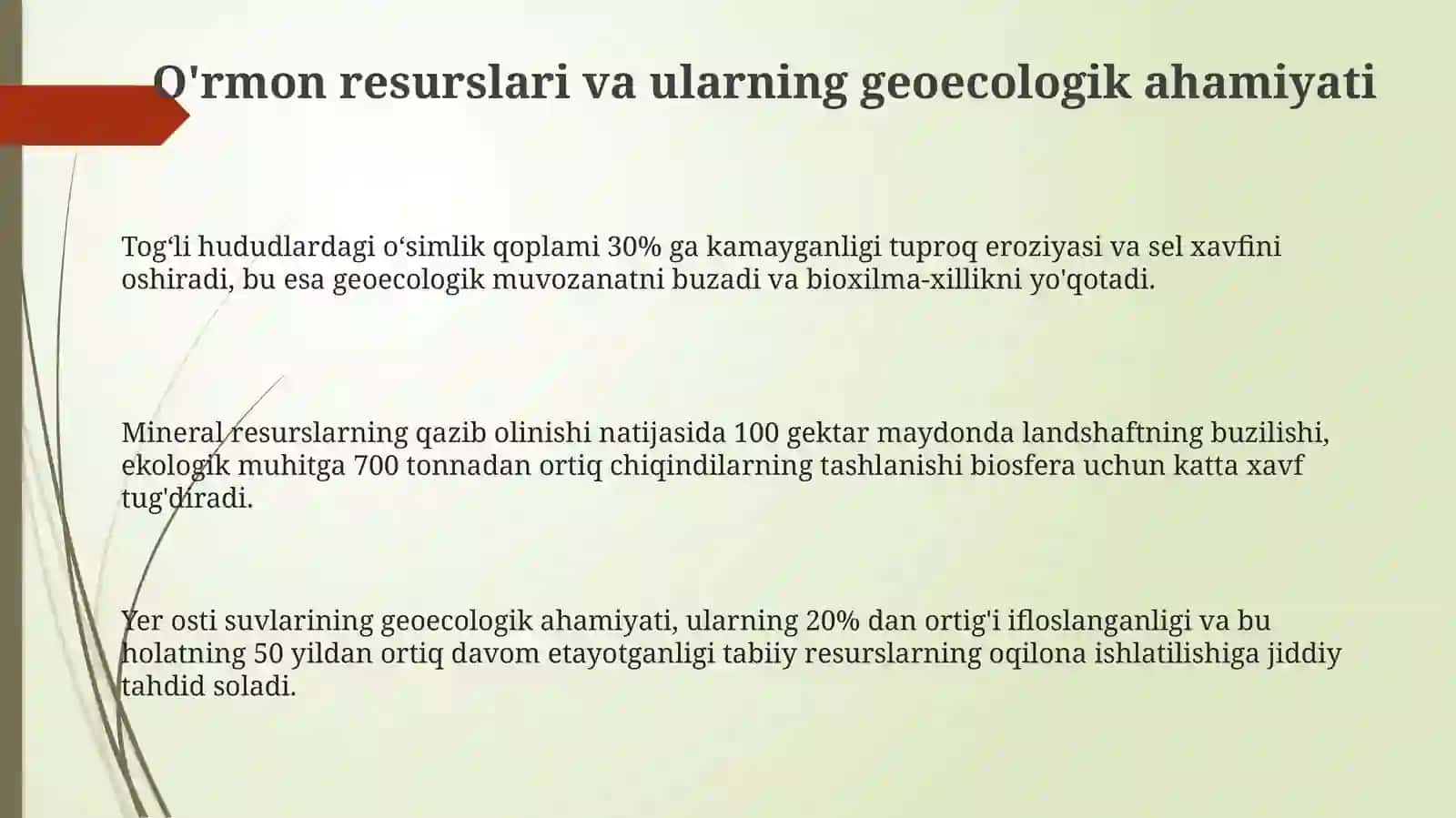 Atrof muhitni muhofaza qilish va tabiiy resurslardan oqilona foydalanishning geoekologik asoslari 3