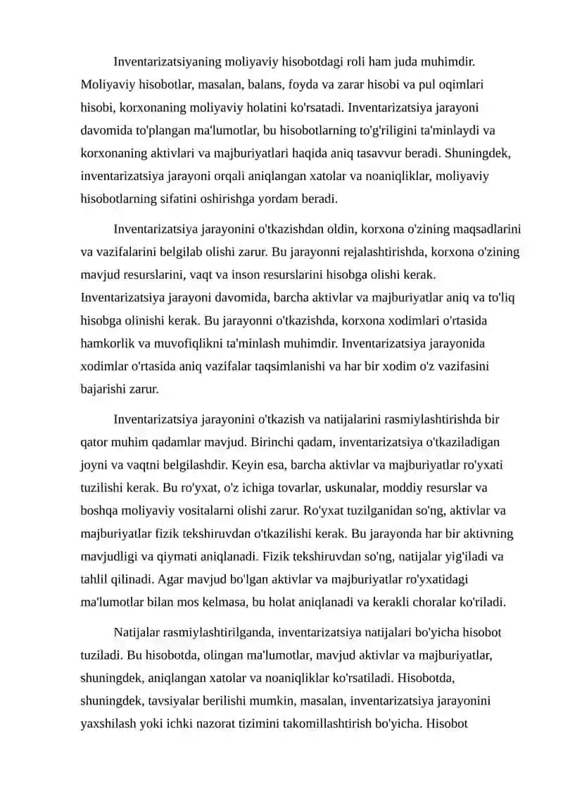 Inventarizatsiya haqida tushuncha uni o'tkazish va natijasini rasmiylashtirish 3