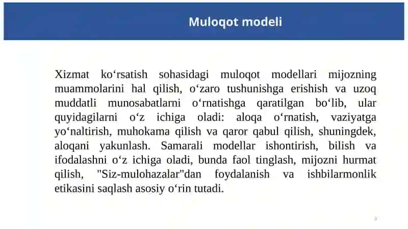 Muloqot modeli 3