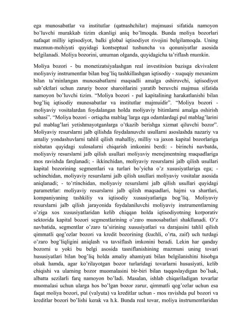 Xalqaro moliya bozorida O’zbekiston moliya bozorining o’rni 3