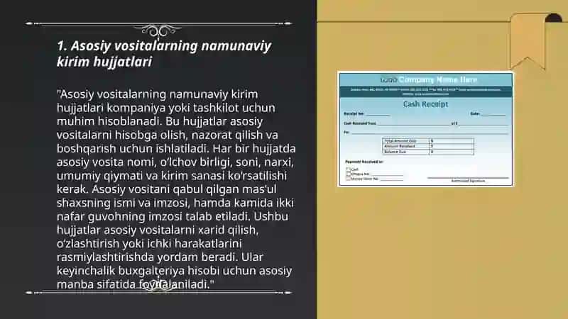 Asosiy vositalar kirim qilish hisobi 3