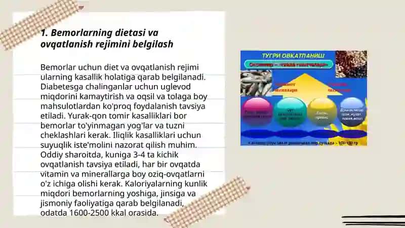 Bemorlarning ovqatlanishini tashkil qilish va sifatini nazorat qilish 3