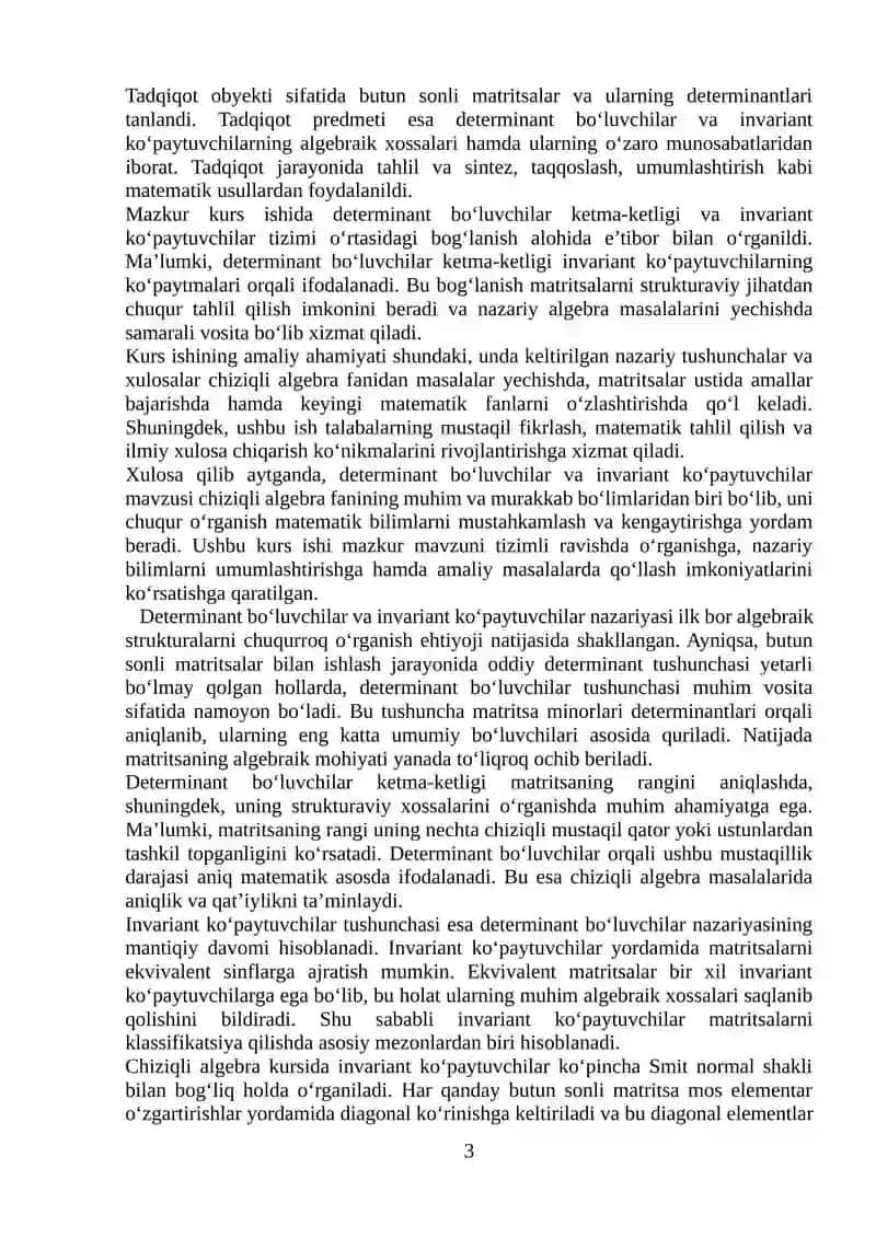 DETERMINANT BO‘LUVCHILAR NAZARIY ASOSLARI 3