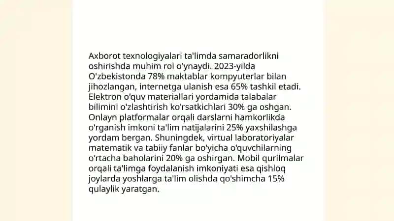 Ta'lim Tarbiya Jarayonida Axborot Texnologiyalaridan Foydalanishning Imkoniyatlari 3