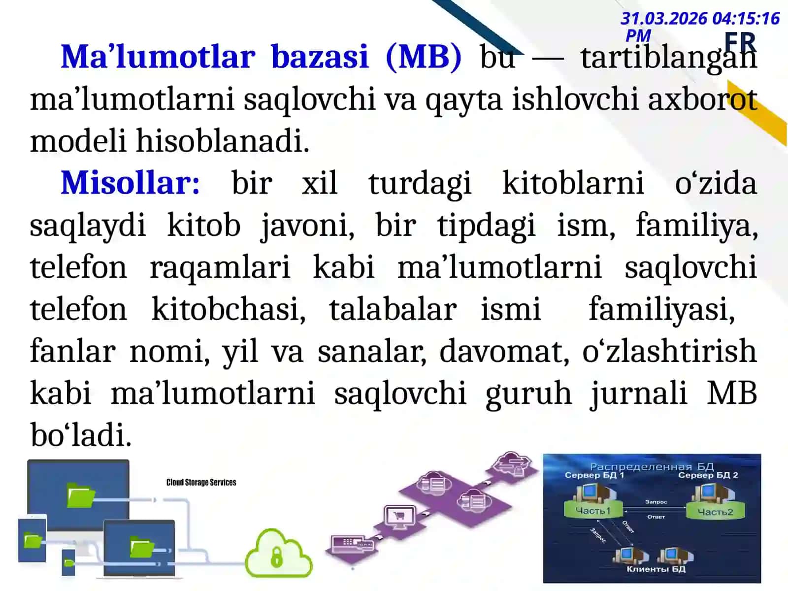Microsoft Access ma’lumotlar bazasini boshqarish tizimi (MBBT) 3