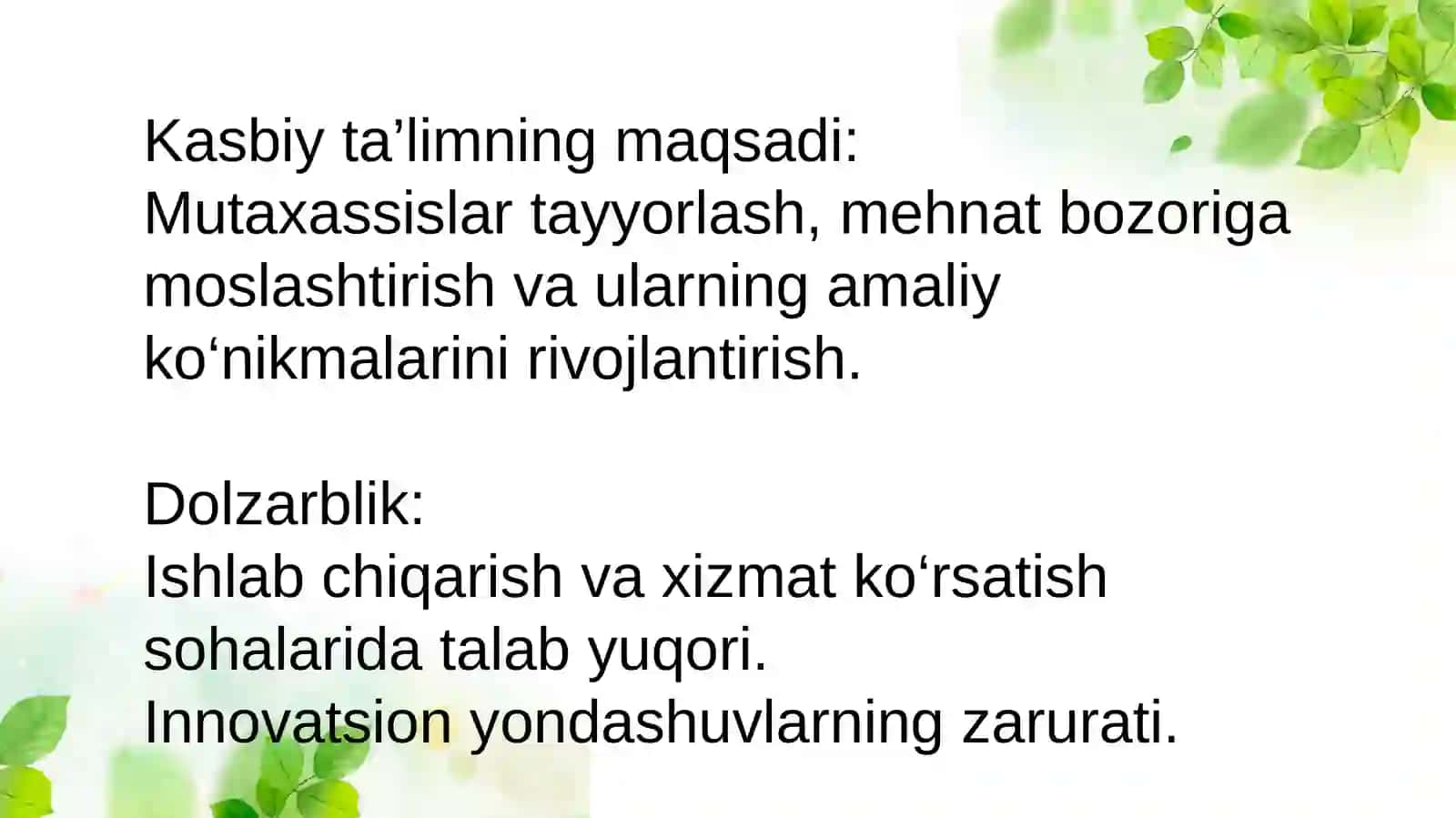 Kasbiy pedagogikada ta’lim jarayoni va didaktik tamoyillar 3