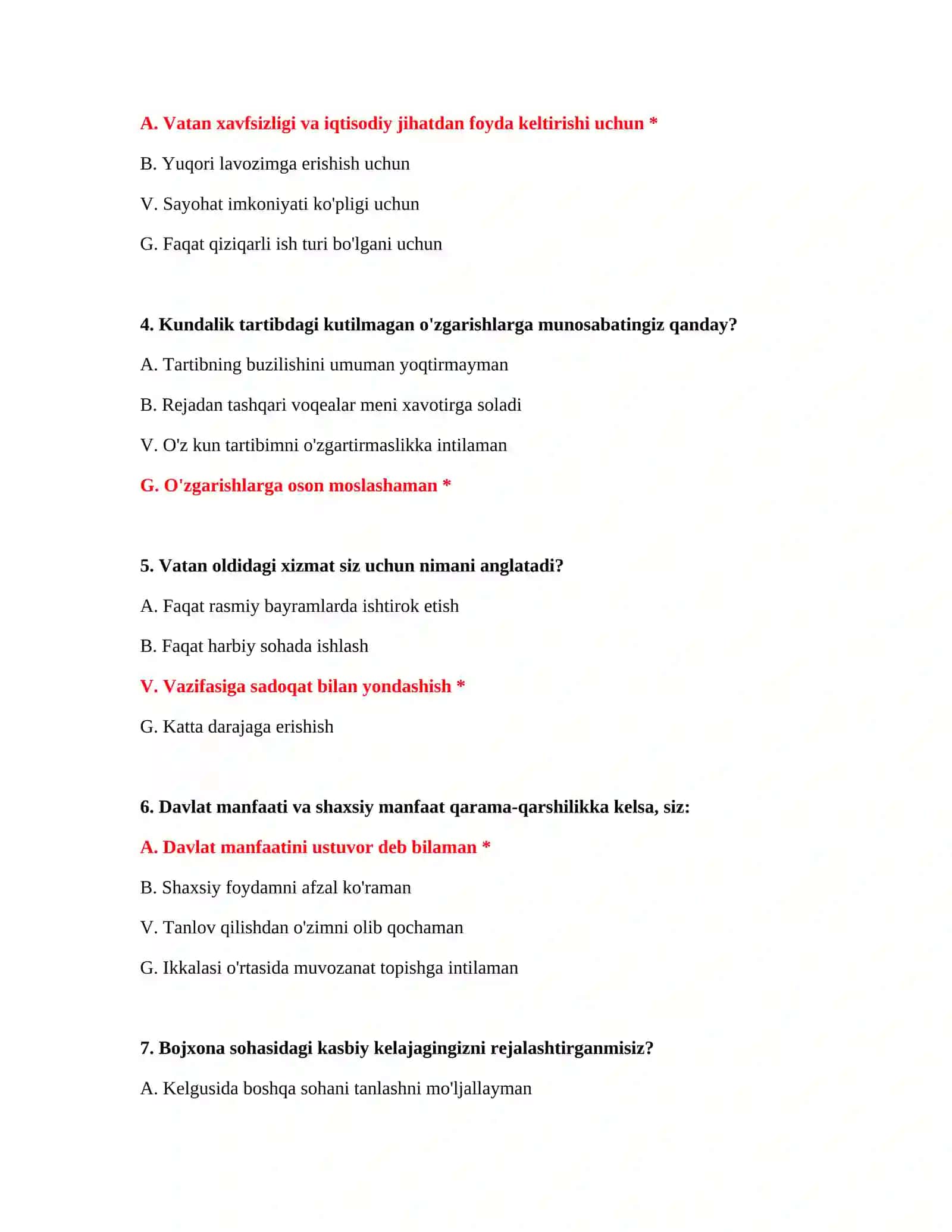 BOJXONA AKADEMIYASI - SARALASH UCHUN LOGIK TESTLAR 3