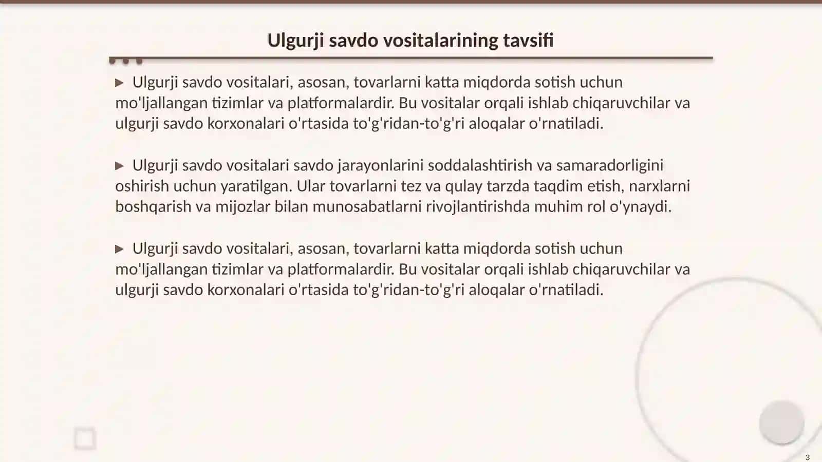 Ulgurji savdo vositalari 3