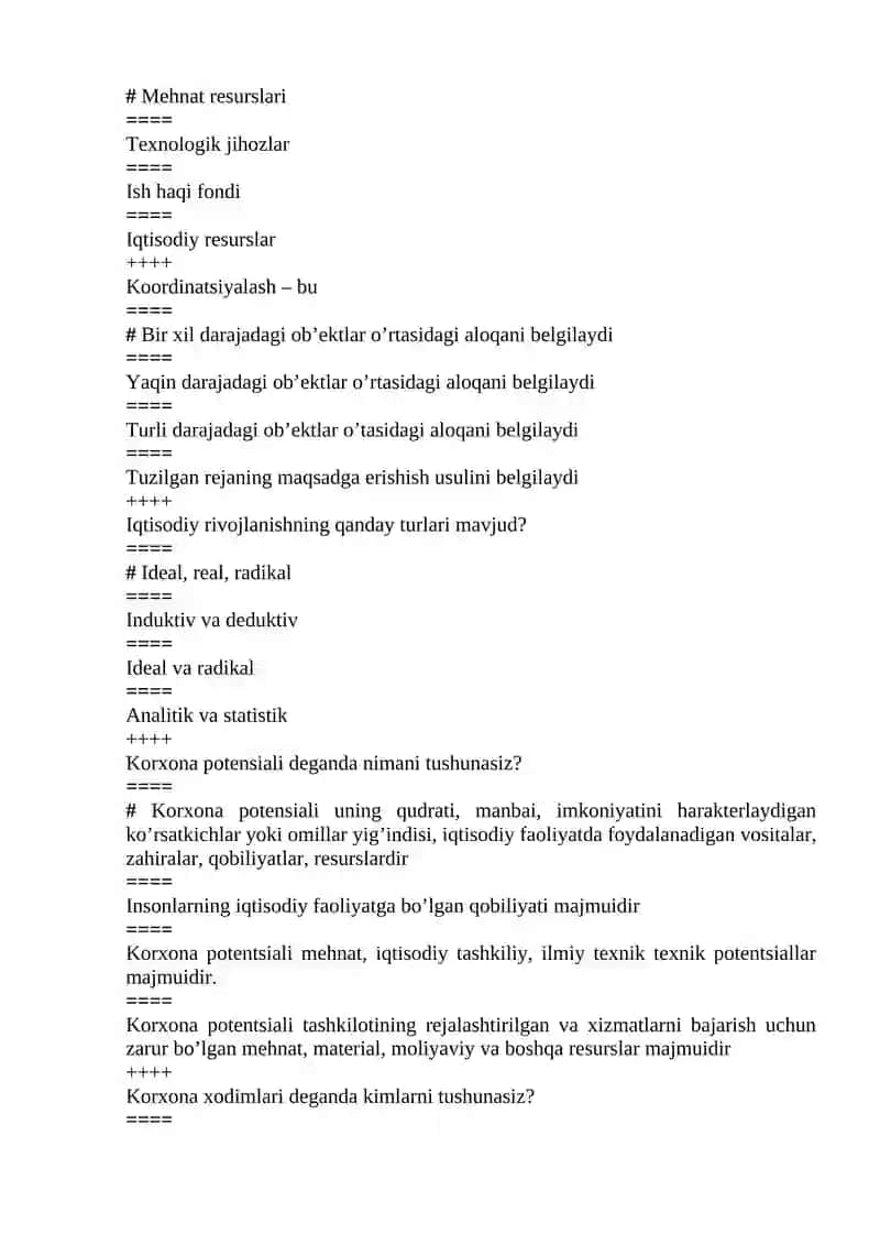 Biznes reja tuzish fanidan yakuniy nazorat savollari 3