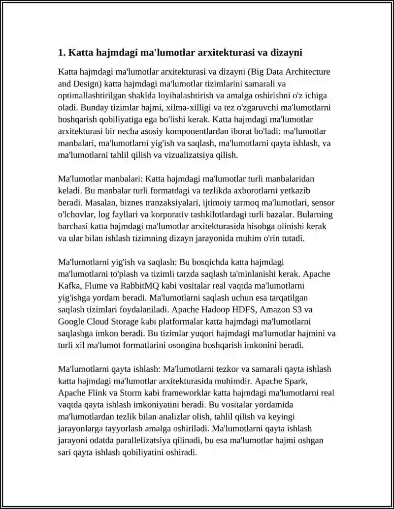 KATTA HAJMDAGI MA’LUMOTLAR BILAN ISHLASH TEXNALOGIYASI 3