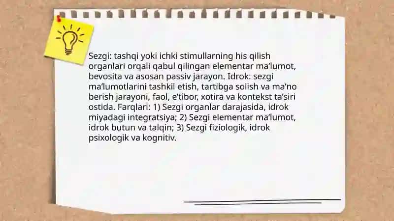 Sezgi va idrok haqida 3
