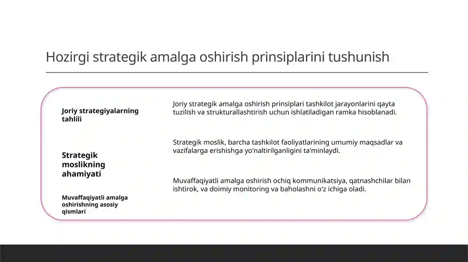Strategiyani bajarish bosh qadriyatlar reinjinering va tuzilma 3