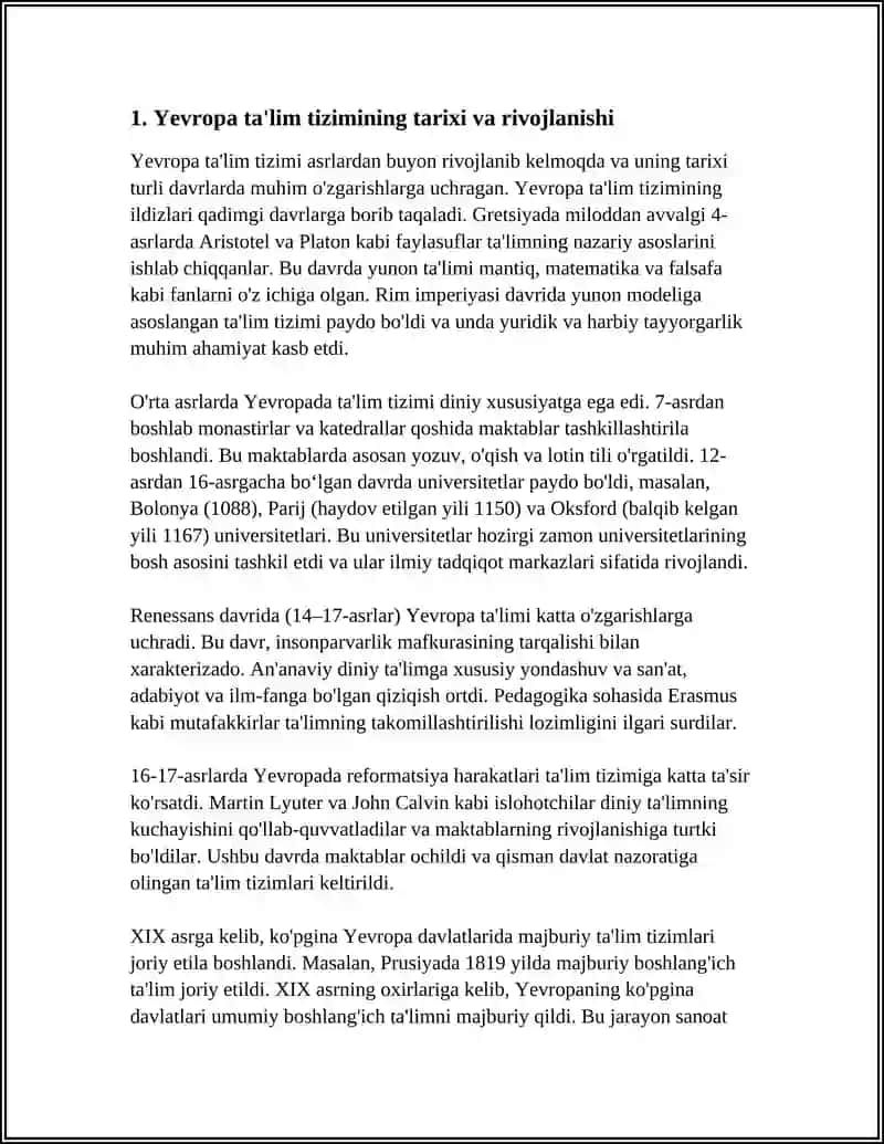 YEVROPA TA'LIM TIZIMI 3