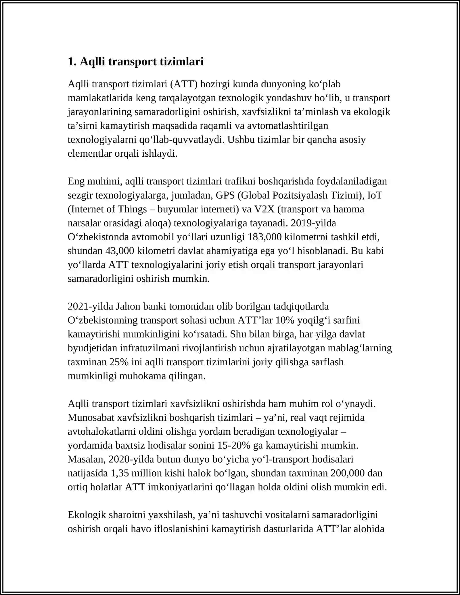 Aqlli transport tizimlari 3