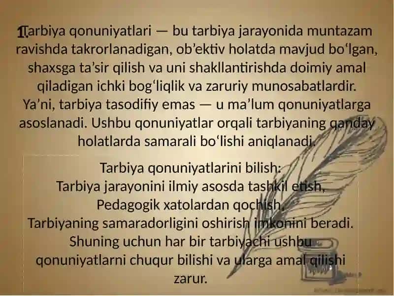 Tarbiya qonuniyatlari 3