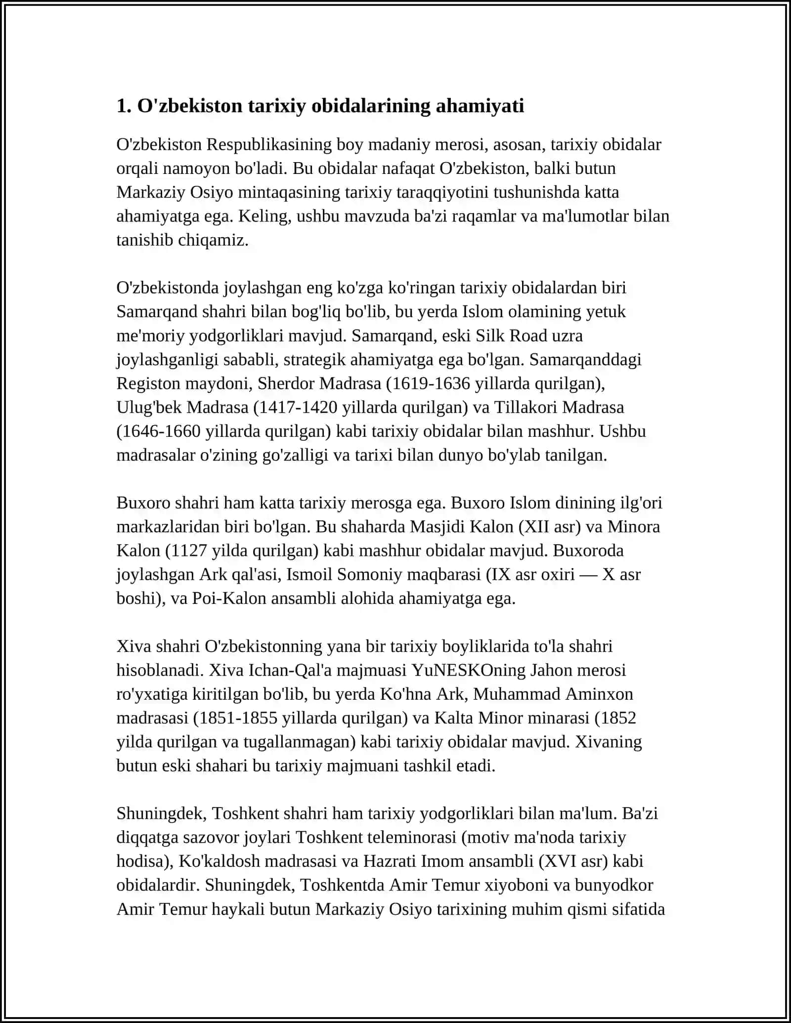 MENING O'ZBEKISTONIM 3