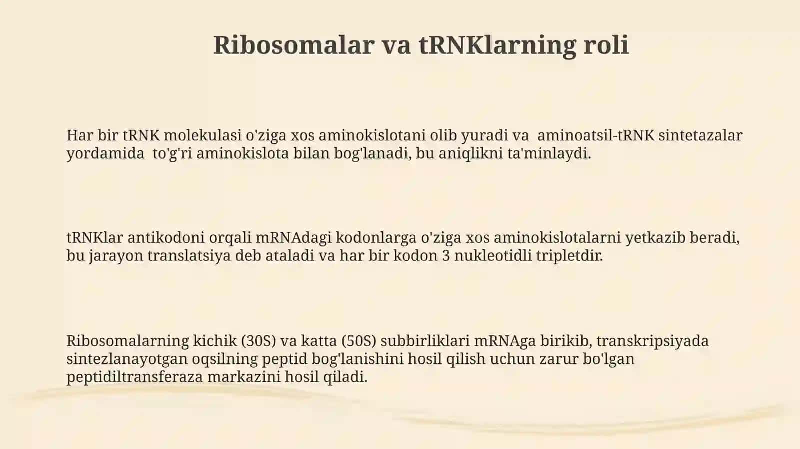 Hujayrada translatsiya transkripsiya va replikatsiya jarayonlari 3