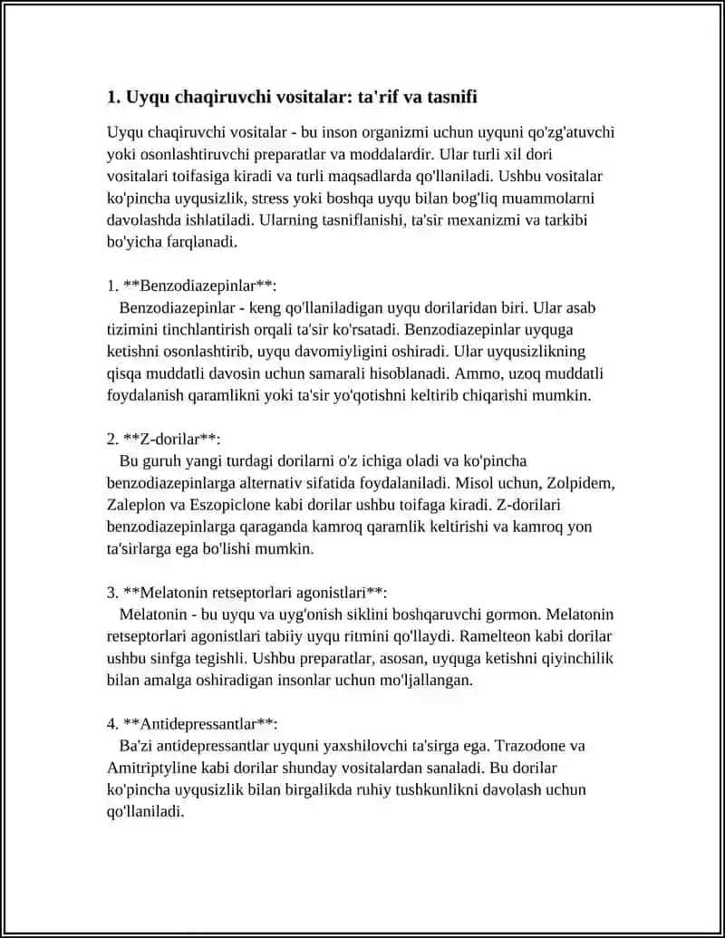 UYQU CHAQIRUVCHI VOSITALAR. NEYROLEPTIKLAR. ANKSIOLITIKLAR 3