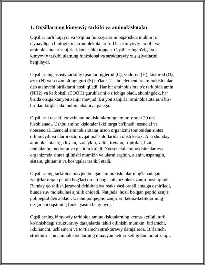 OQSILLARNI TUZULISHI VA TURLARI 3