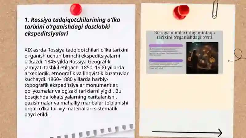 Oʻlka tarixining Rossiya olimlari tomonidan oʻrganilishi Yaxshiboyeva Lobar 4kurs 3
