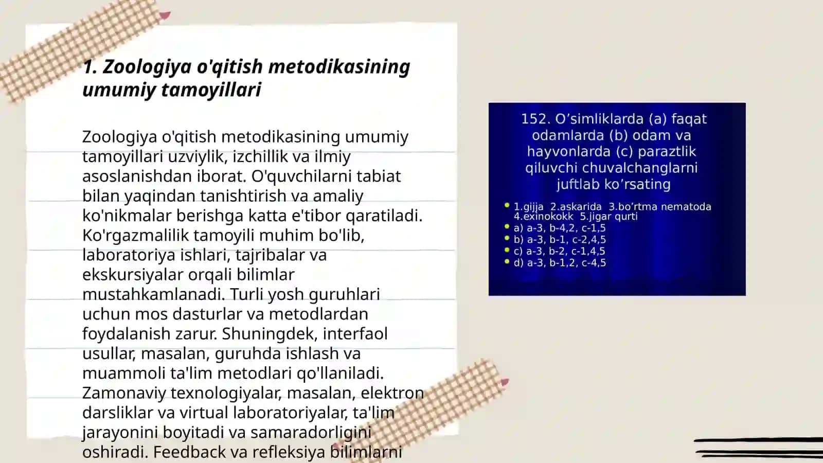 Zoologiya o’qitish metodikasi 3