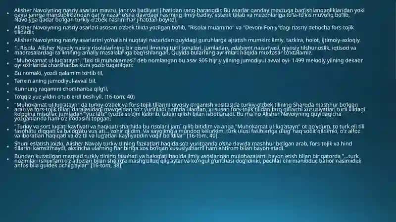 Navoiyning ilmiy asarlari tahlili: "Me’zonulavzon”, ”Muhokamatullug’atayn" 3