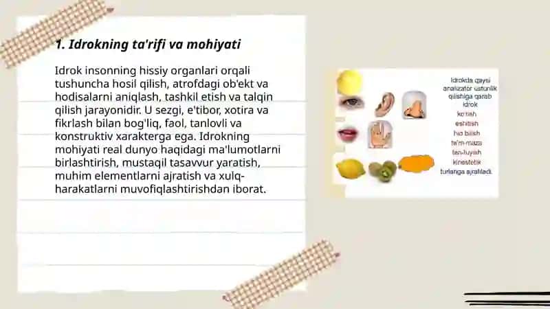 Idrok haqida tushuncha koʻrish idroki 3