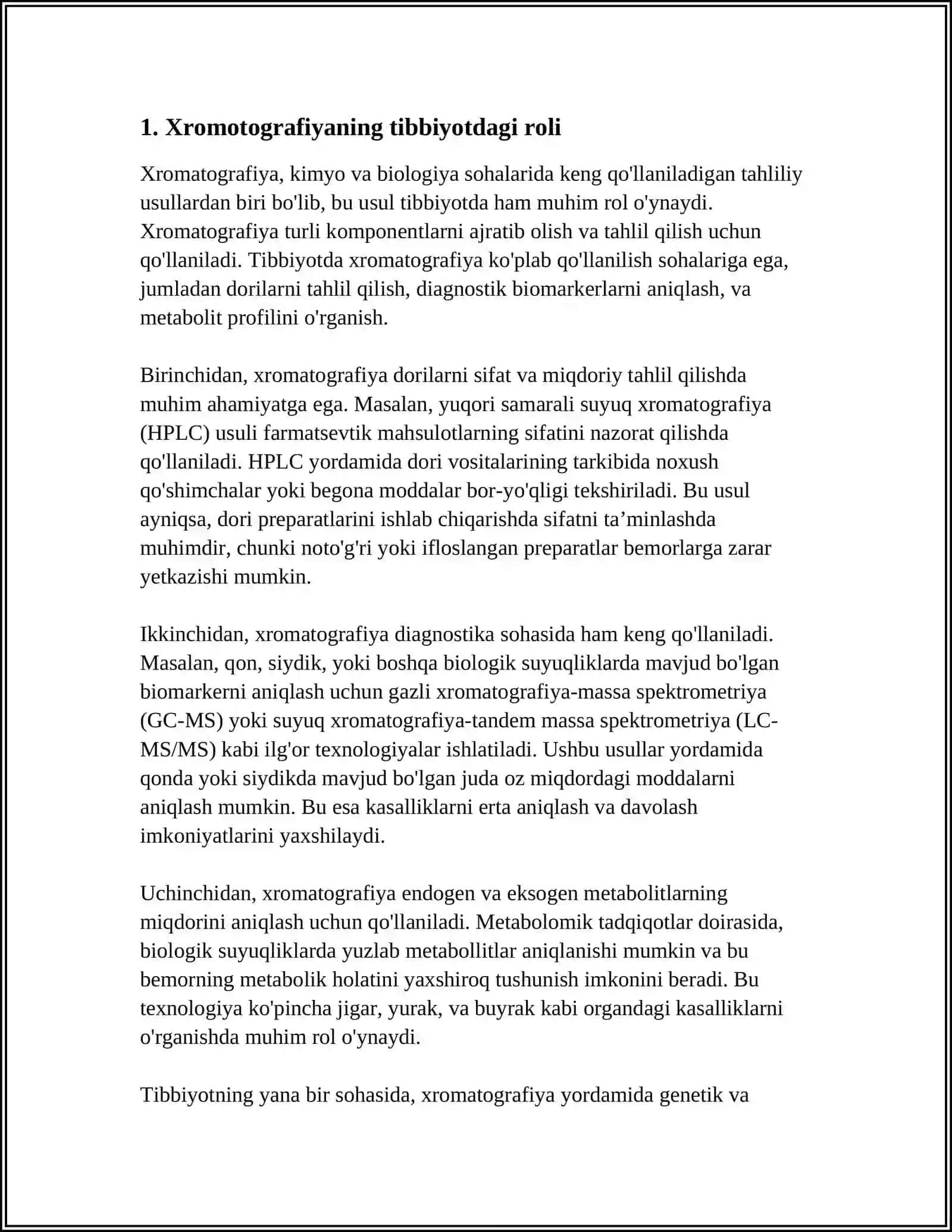 XROMOTOGRAFIYANING TIBBIY IZLANISHLARDAGI IMKONIYATLARI 3