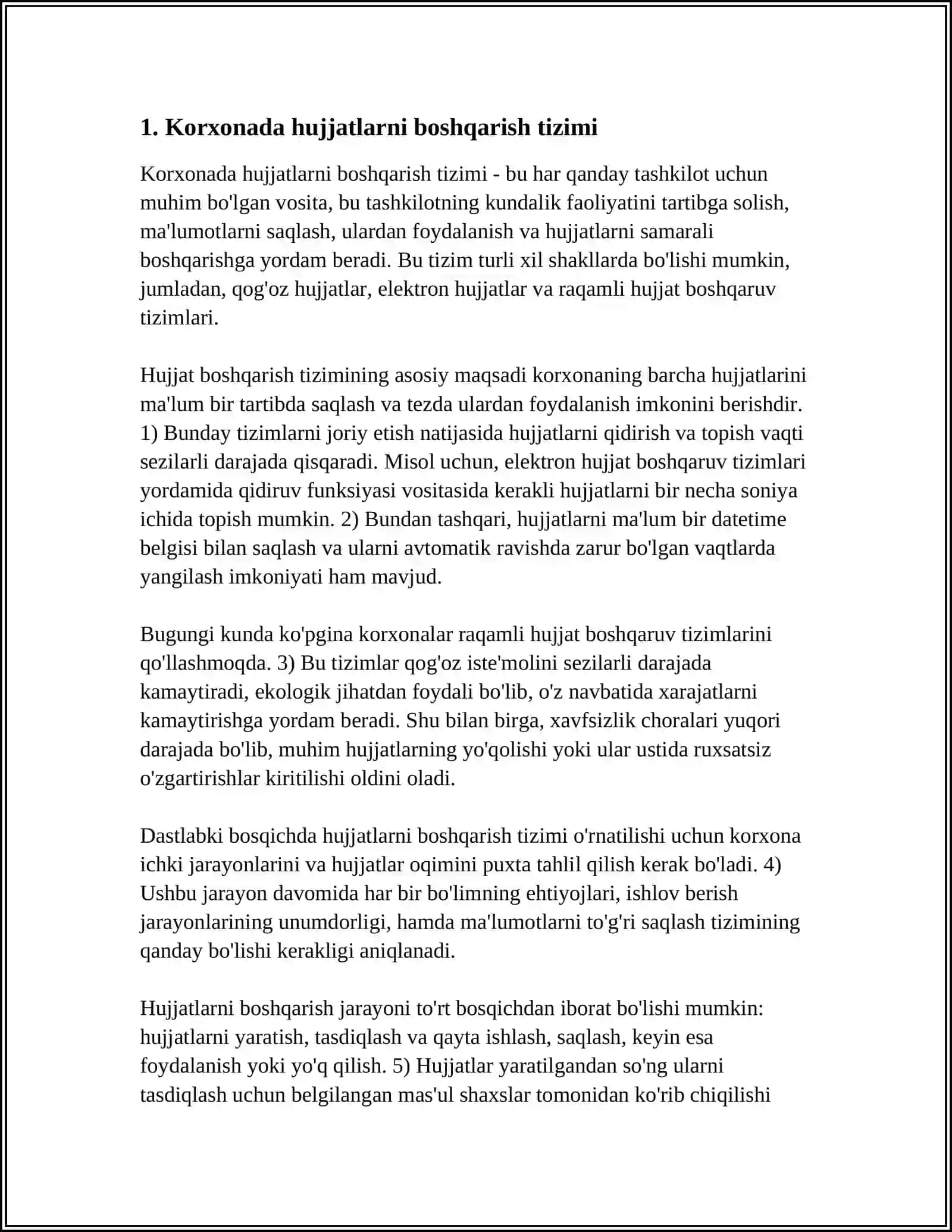 KORXONA VA MUASSASALARDA ISH YURITISHNI TASHKIL ETISH VA UNING TEXNALOGIYALARI 3