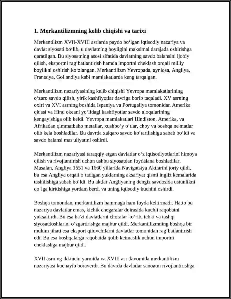 MERKANTILIZMNING ILK IQTISODIY MAKTABI 3