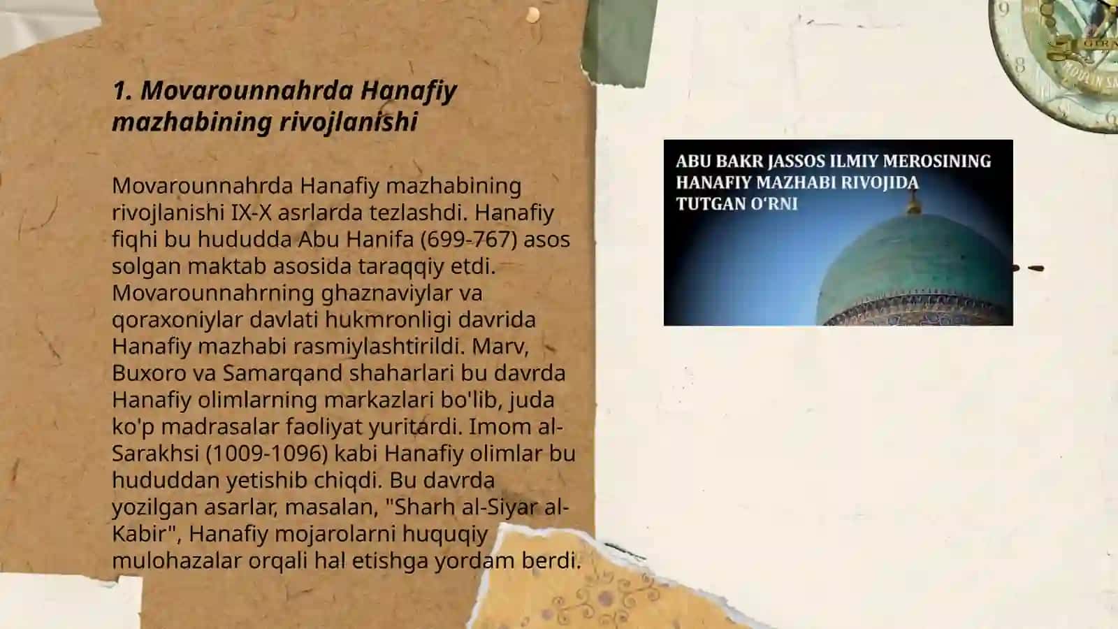 Hanafiy mazhabi rivojida Mazkaziy Osiyo faqihlarining roʻli va hissasi 3