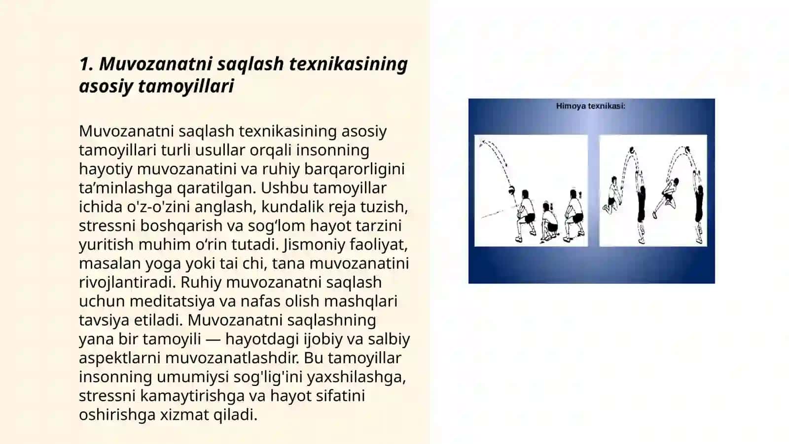 Muvozanatni saqlash texnikasini o‘rgatish 3
