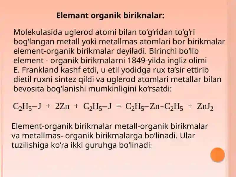 Element-organik birikmalar 3