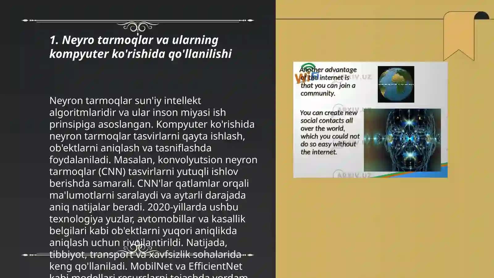 Neyro kompyuterlarning amaliyotda qo’llanilishi 3