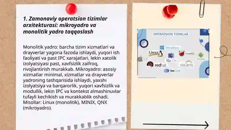 Zamonaviy operatsion tizimlar tahlili 3