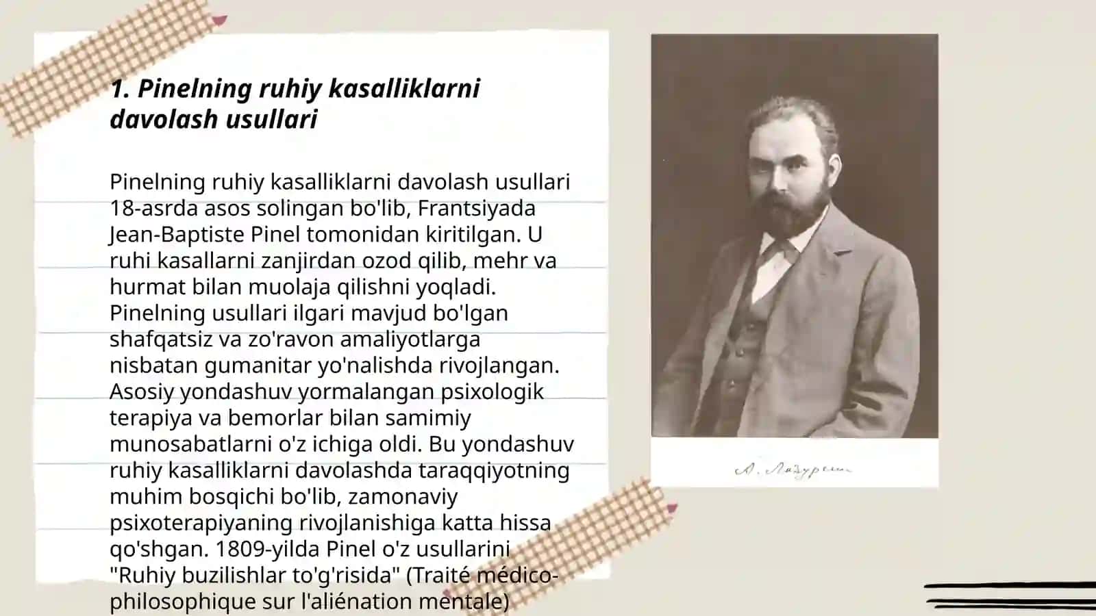 Pinelning ruhiy kasalliklarni davolash usullari 3