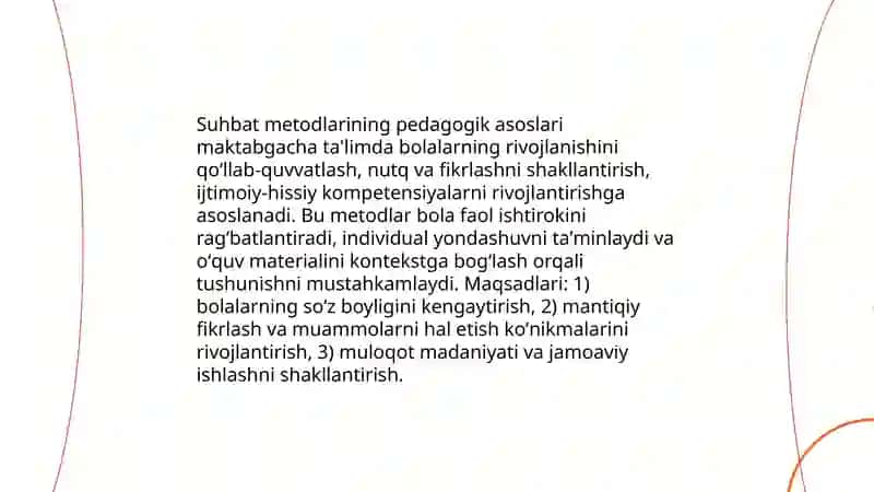 Maktabgacha ta'lim tashkilotlarida suhbat metodlaridan foydalanish texnalogiyasi 3