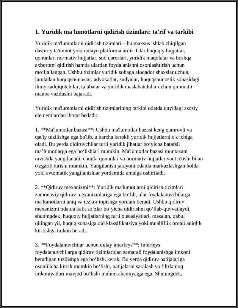 Yuridik ma'lumotlarni qidirish tizimlari 3