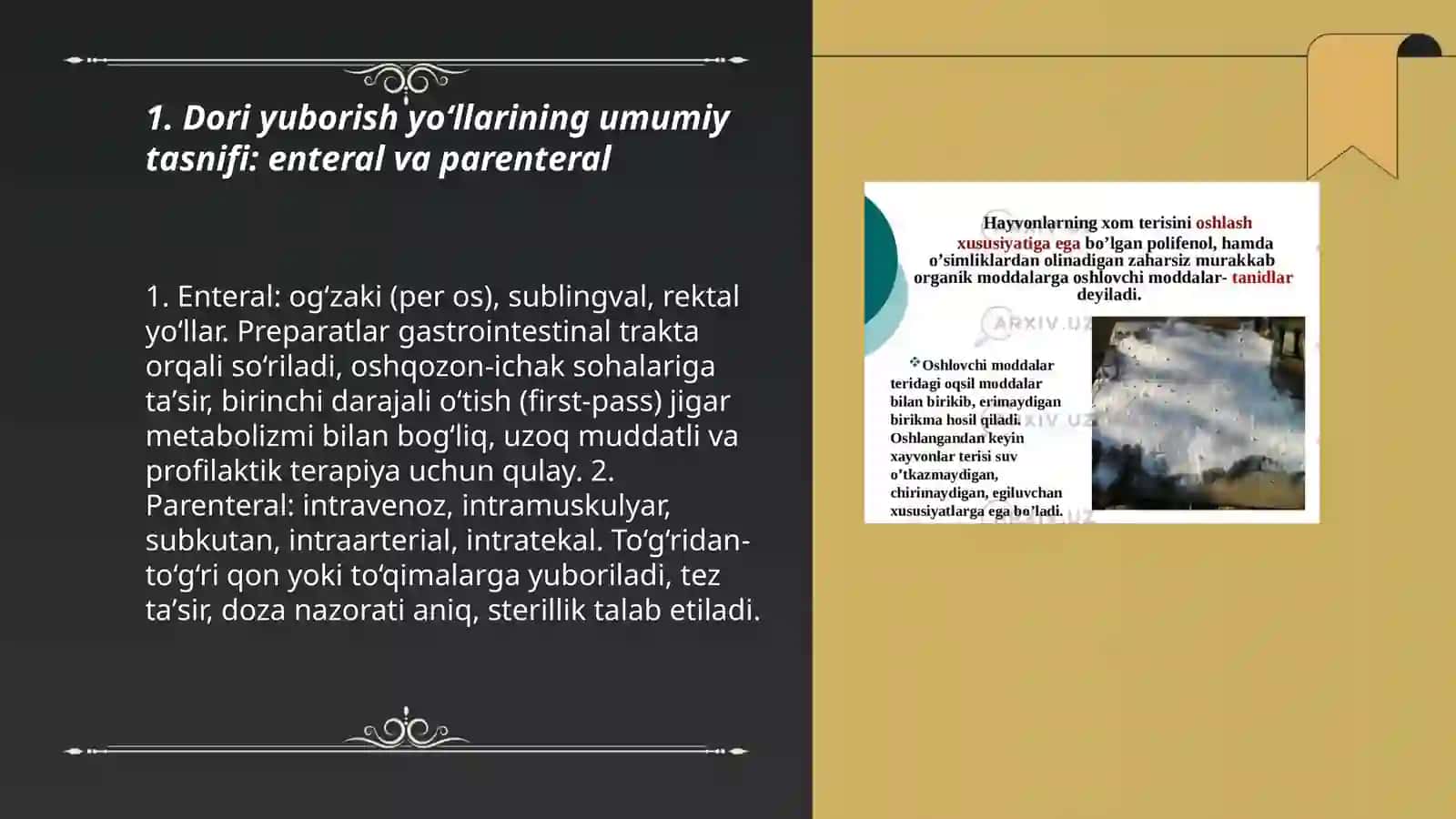 Dori vositalarini organizmga yuborish yoʻllari 3
