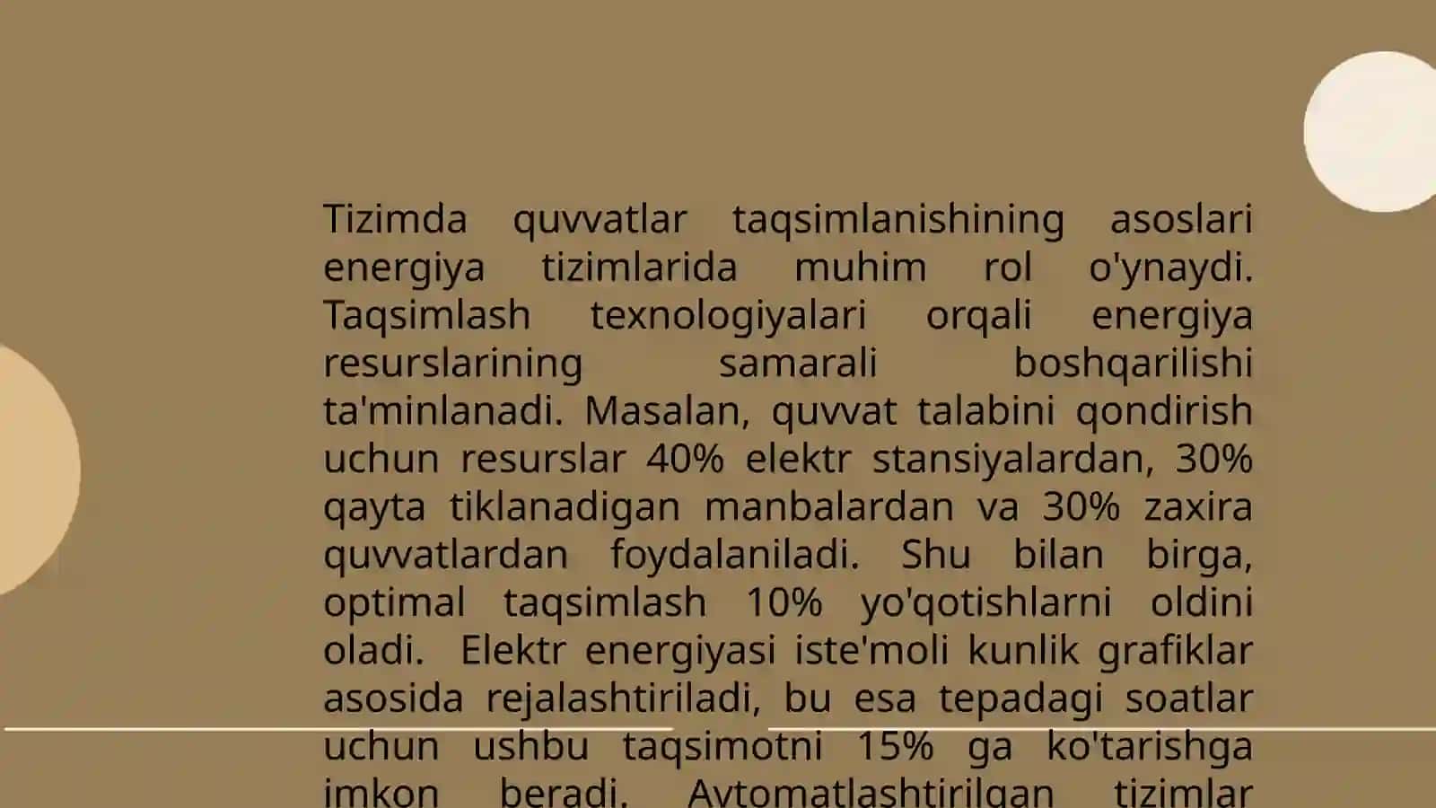Tizimda aktiv va reaktiv quvvatlar taqsimlanishini me’yorlash 3
